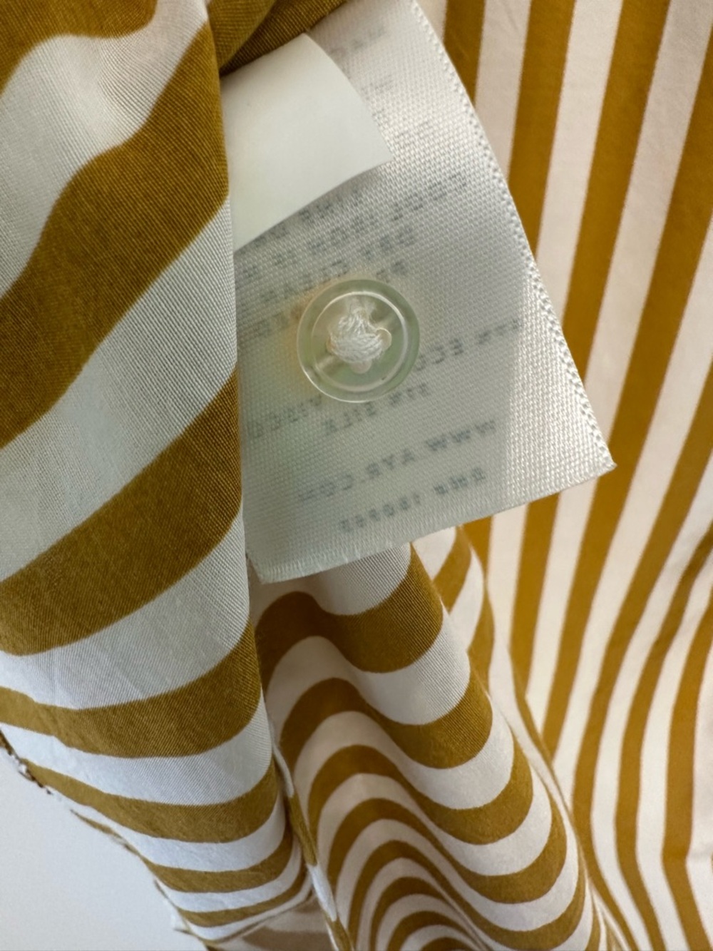 AYR Striped Button-Down Shirt in Mustard and White Size Small - Picture 7 of 8